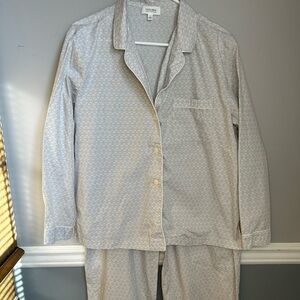 Haven Well Within Womens PJ set  med top/lrg bottom 100% Cotton striped classic